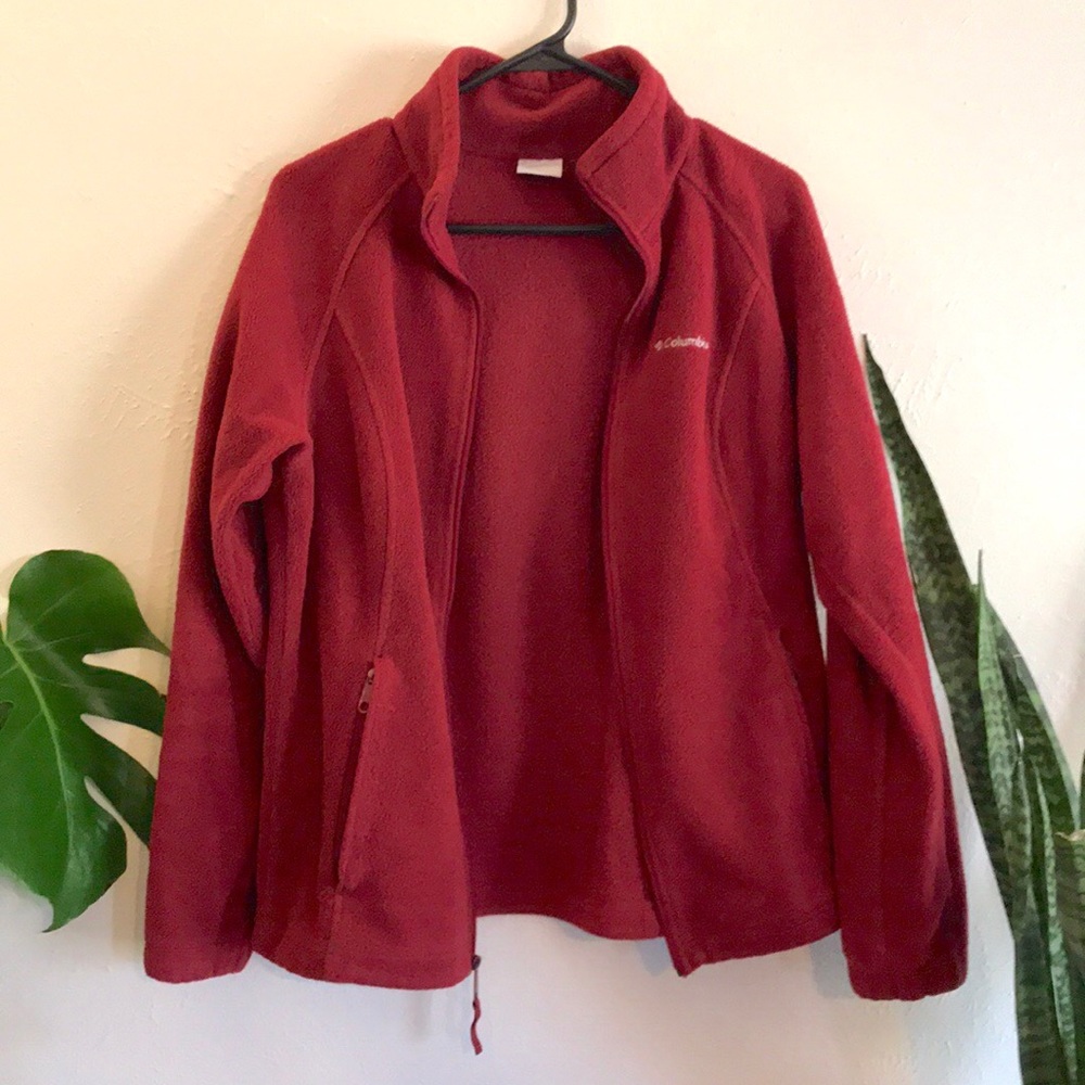 Red Columbia fleece jacket